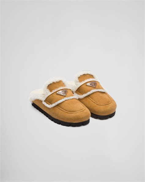 prada fuzzy slippers|fuzzy fur slippers for women.